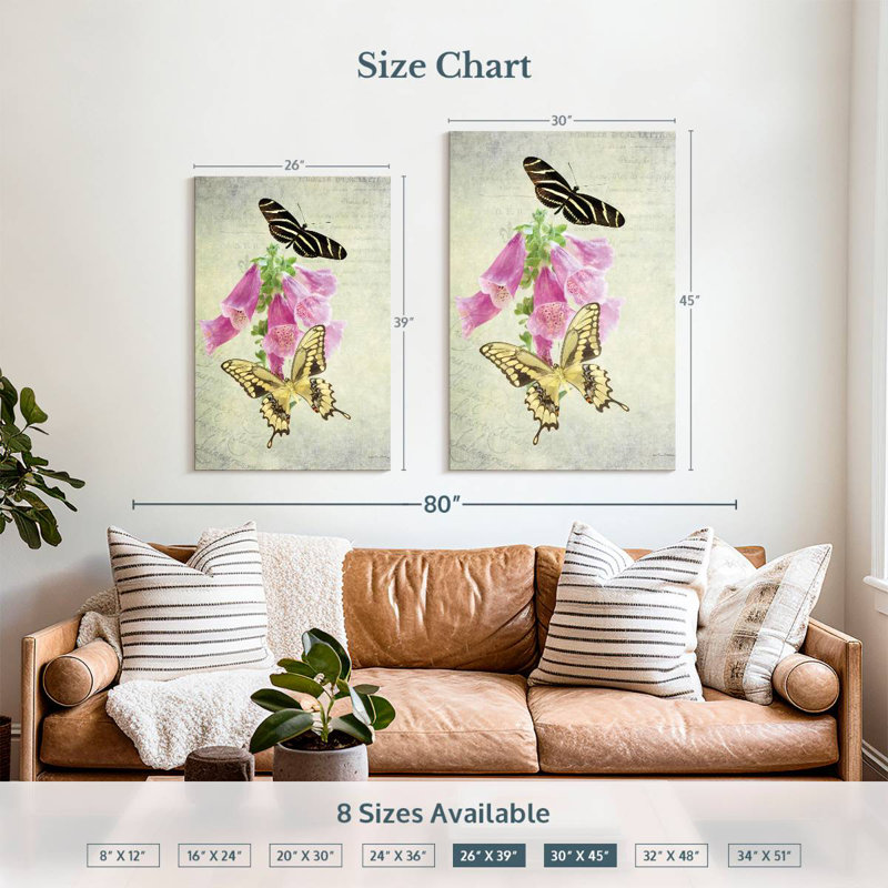 Brampt Butterfly Botanical II, 39" H x 26" W