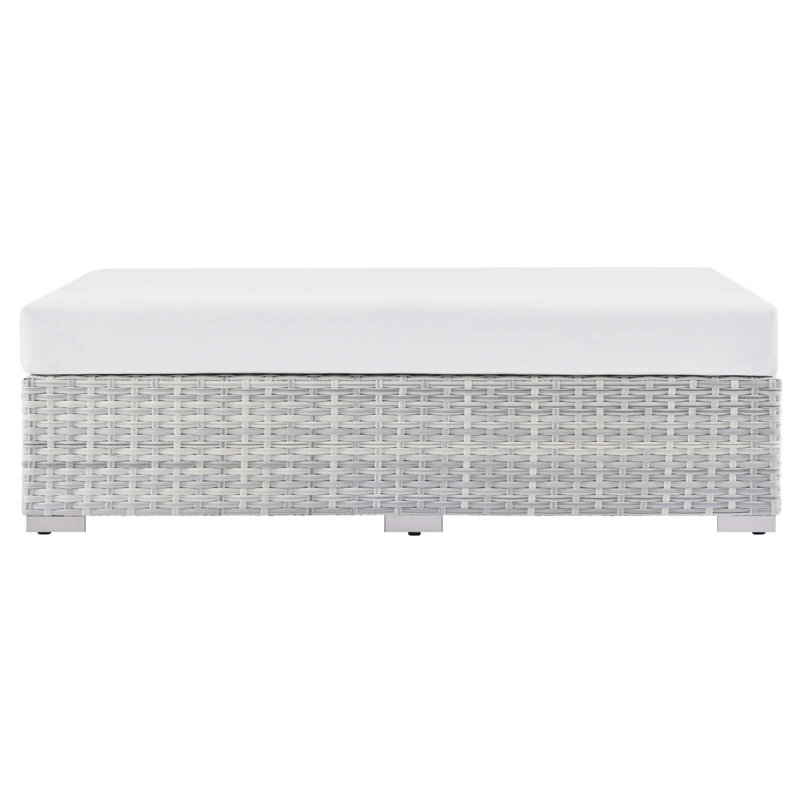 Repose-pieds d'extérieur rectangulaire Convene, Blanc