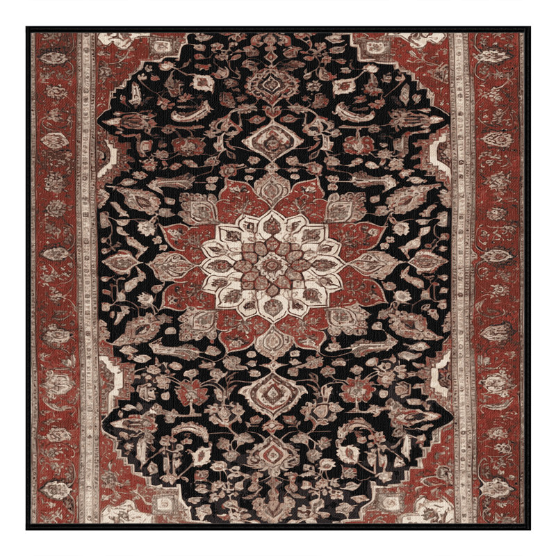 Tapis brun lavable à la machine, Carré 7 pi