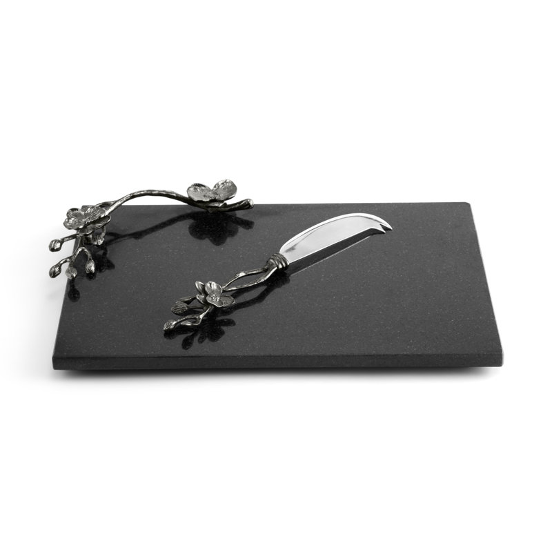 Black Orchid 12.5" L Cheese Board with Knife