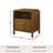 Wood Nightstand with Solid Rubberwood Frame, Walnut Finish