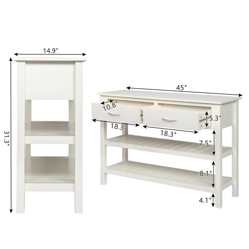 Console 45 po Niantic, Blanc