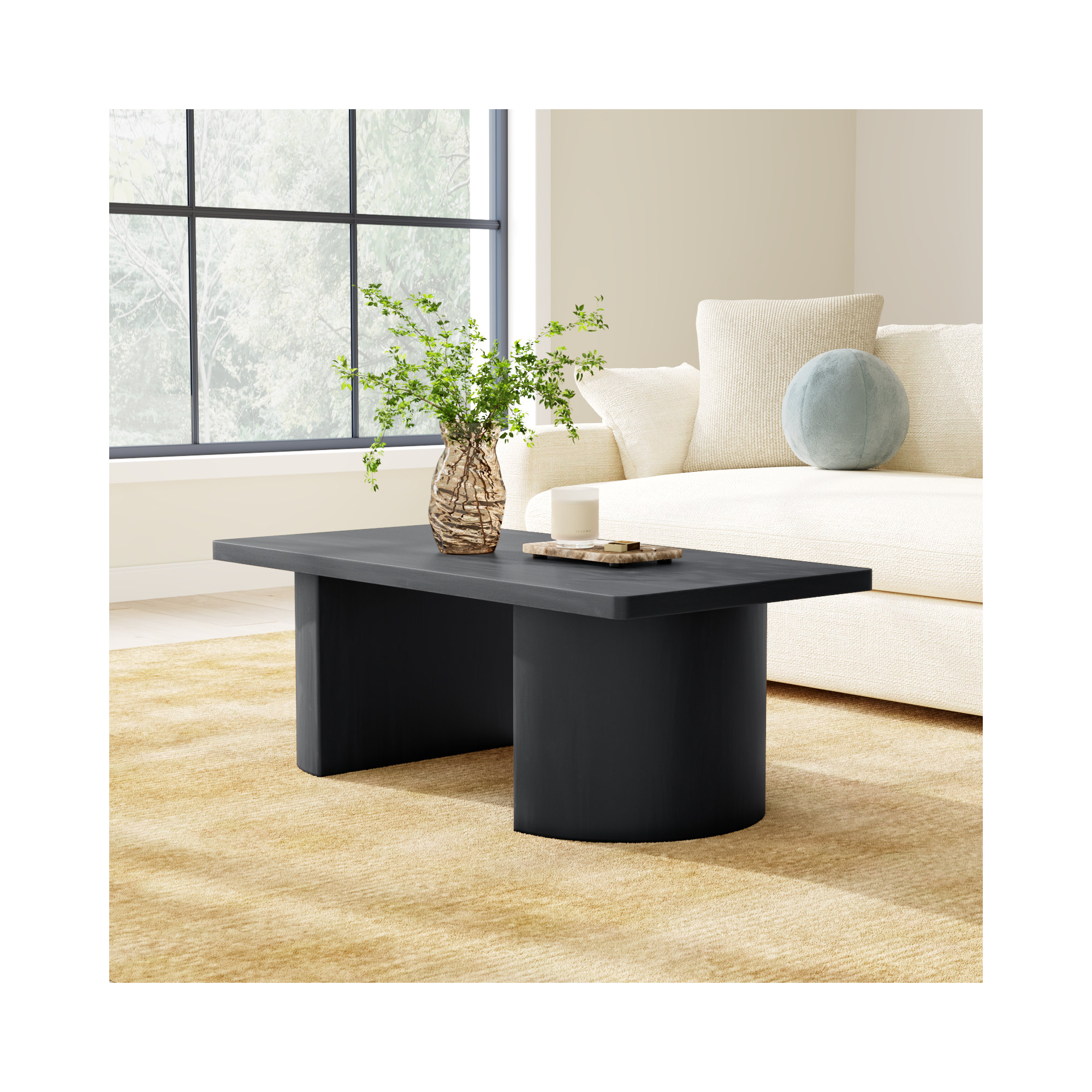 Moscow Solid Wood Coffee Table, Black