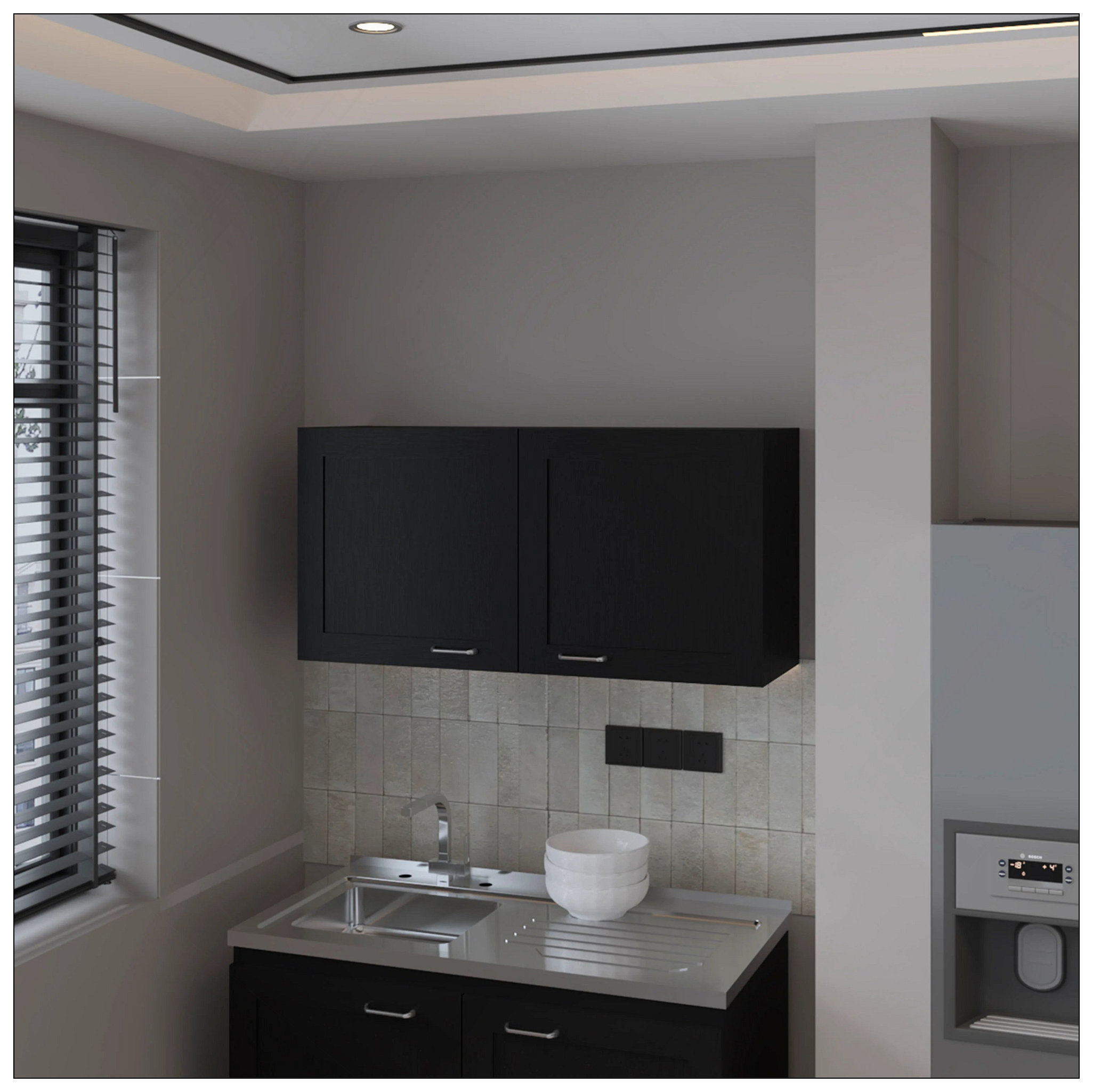 Latitude Run® White Kitchen Wall Cabinet With 2 Doors - Wayfair Canada