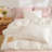 Double Muslin Bed Linen Cotton Pink Floral Pattern Bedding-115382630