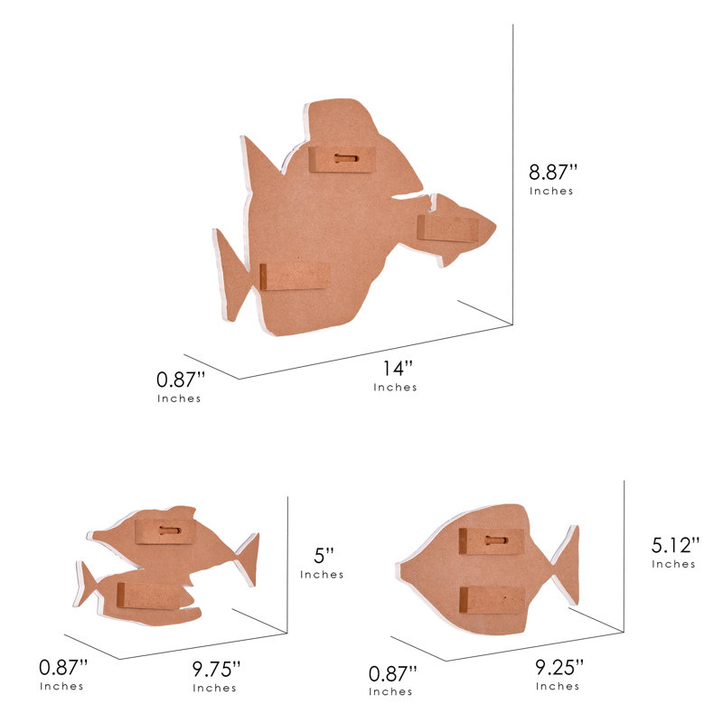 Kona Coast by Reyn Spooner Fishes Wall Decor Set of 3 - 18" x 16"
