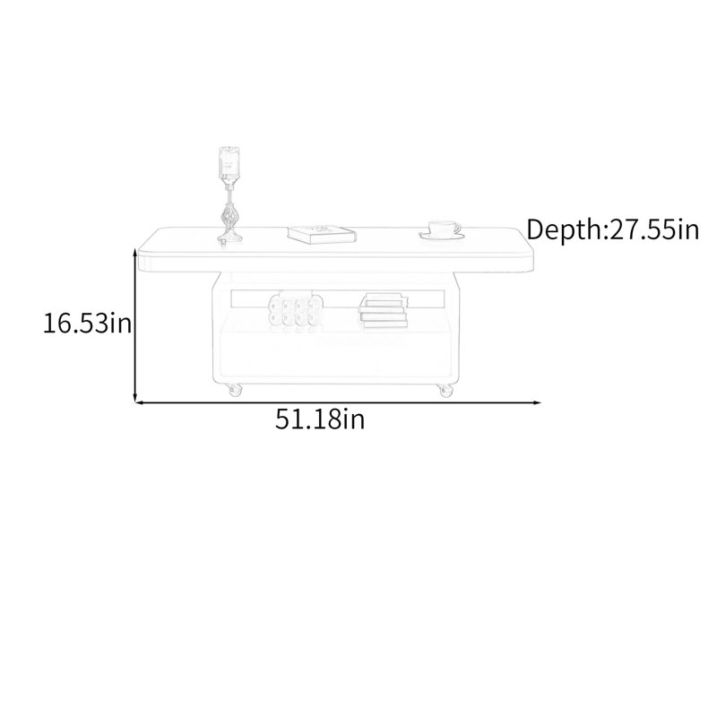 Rockwell, Blanc, H 16,53 po x L 51,18 po x l 27,55 po