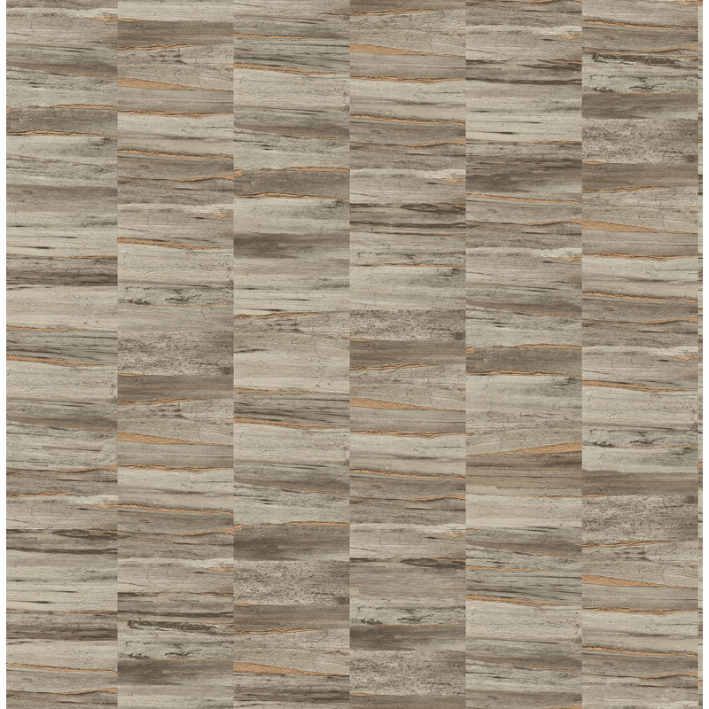 Maron Faux Wood 10.06m x 52.07cm Semi-Gloss Paste the Wall Wallpaper Roll, Brown