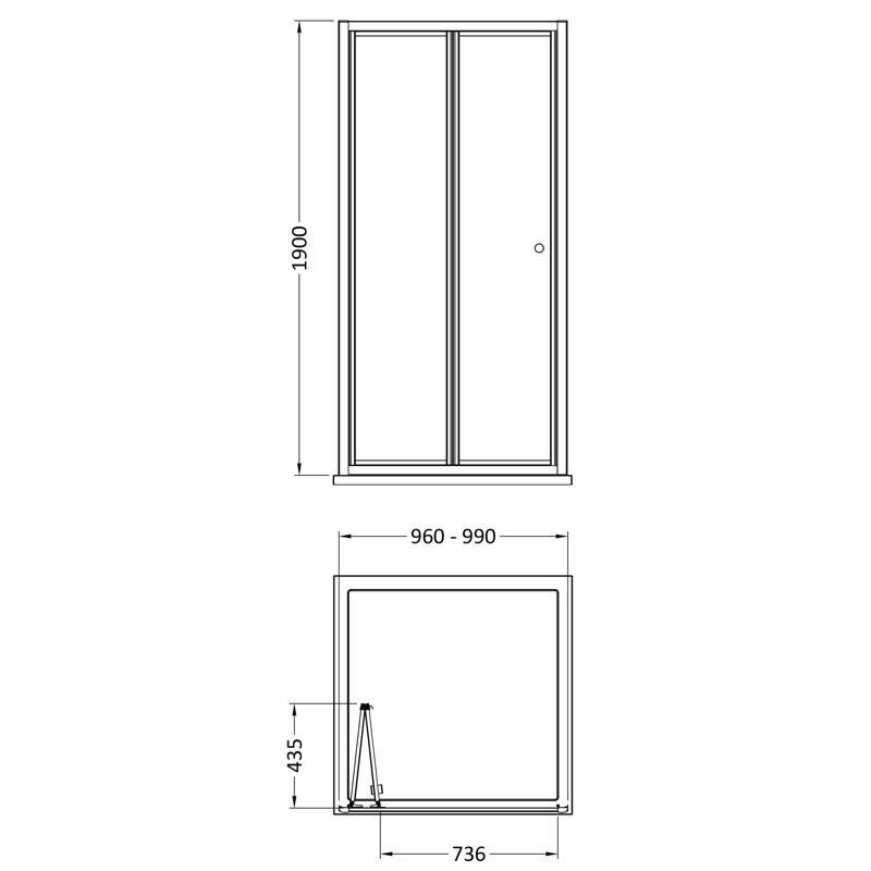 Rene 1900 x 1000mm Bi-Fold Shower Door