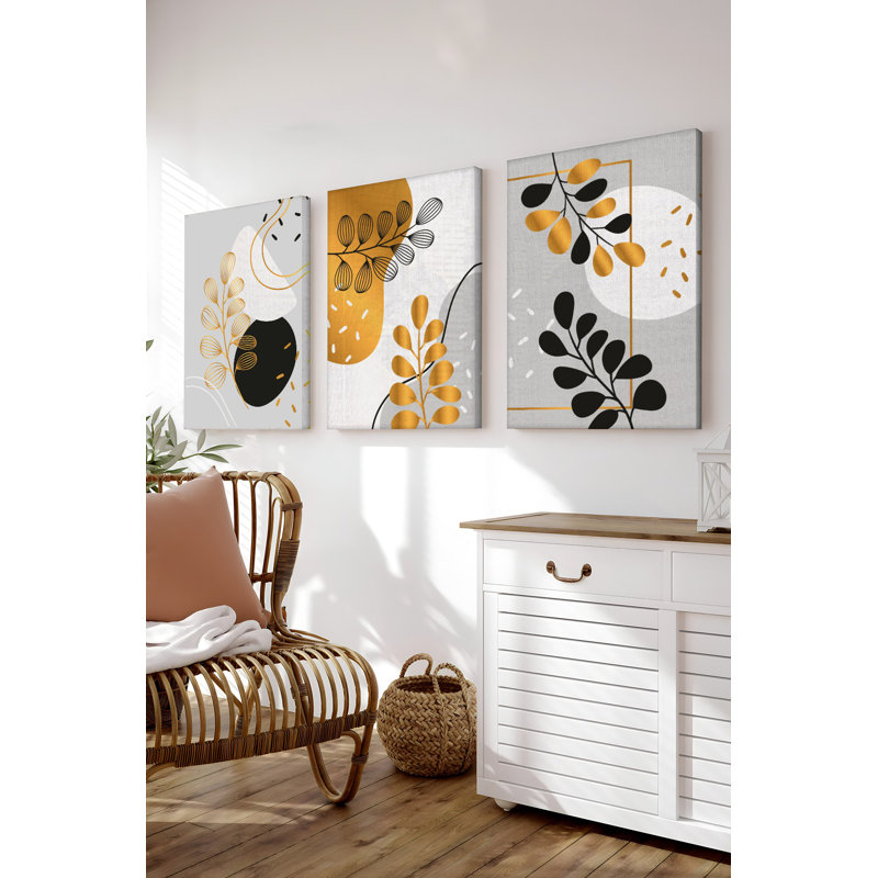 Stunning Decorative Canvas Painting Set (3 Pieces), 15.7 x 23.6 Inches Each | 100% High-Quality Canvas, Thickness: 1.2 Inches | Perfect for Living Room & Office Decor, Vibrant Colors & Modern Art Design