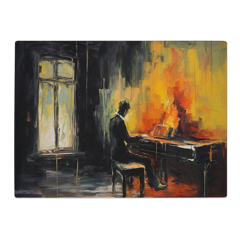 Piano Expressionism  Glass Chopping Board
