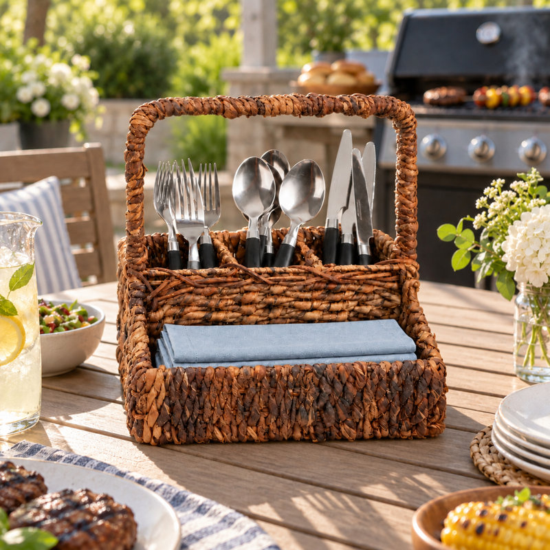Lutie Abaca Rectangle Flatware Caddy