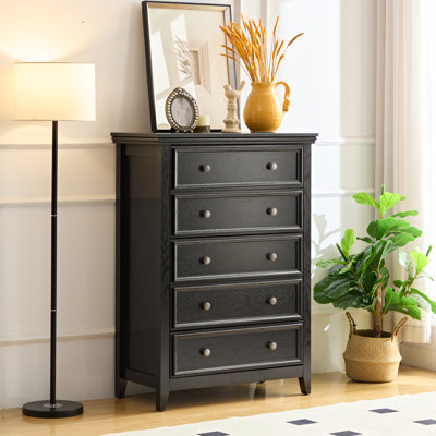 5-Drawer Farmhouse Dresser with Storage for Bedroom, Entryway, or Home Office