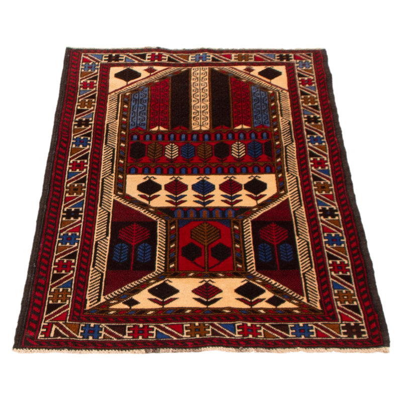 Tapis rouge foncé Crockrell 2 pi 9 po x 4 pi 6 po