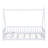 Tent-Shaped Floor Bed,Teepee Bed With Guardrails,Slats-854328843
