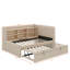 Lit de jour simple rembourré avec lit gigogne, tablettes de rangement, port USB et prise de courant-1511436724