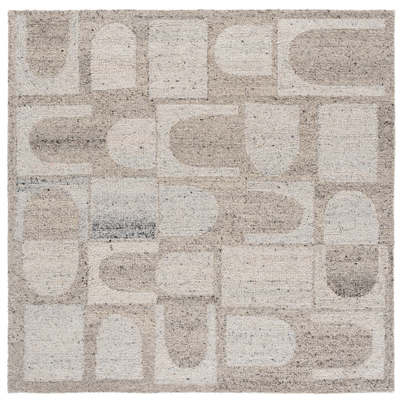 Harvest Hand Tufted Wool Abstract Indoor Rug, Square 6'