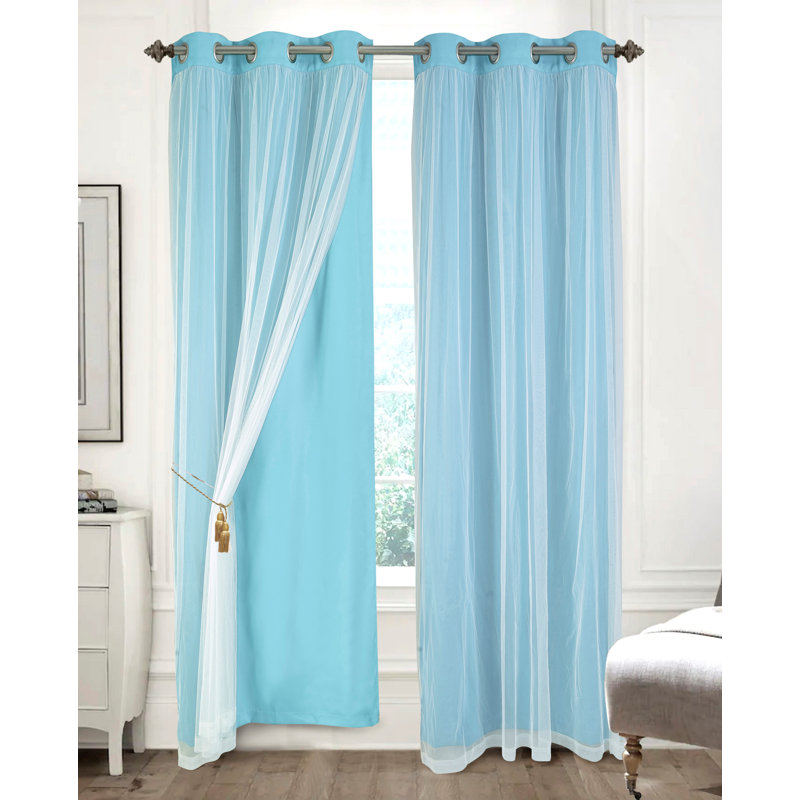 Paire de rideaux obscurcissant Hendrix, Bleu, L 38 po x L 84 po