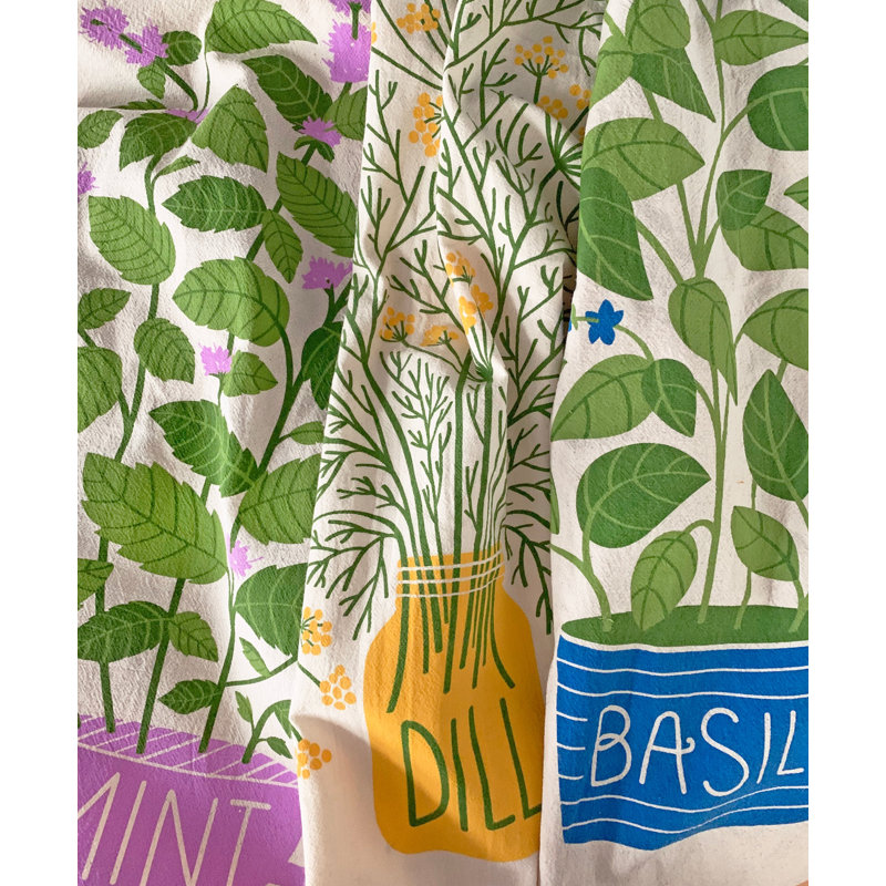 Fresh Herbs - Dish Towel - Set of 3