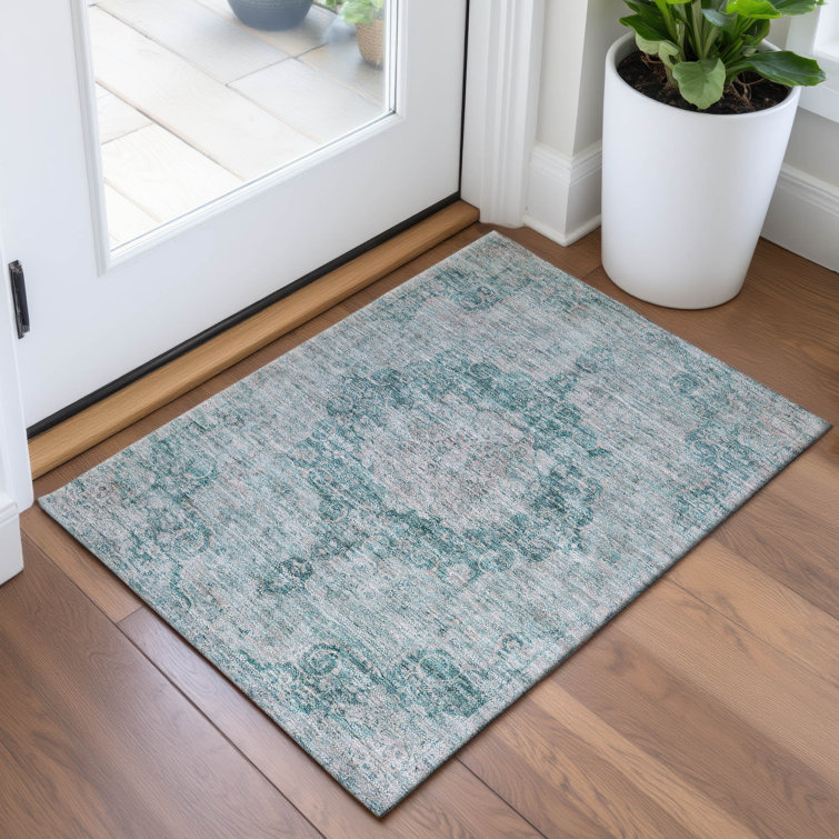 Premium Machine Washable Larock AMF1238 Global Rug