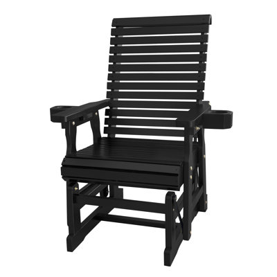 Wooden Patio Glider for One Person,Solid Fir Wood by Rosecliff Heights