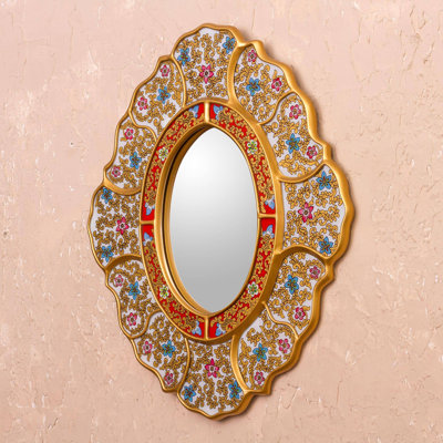 Wood Convex Wall Mirror
