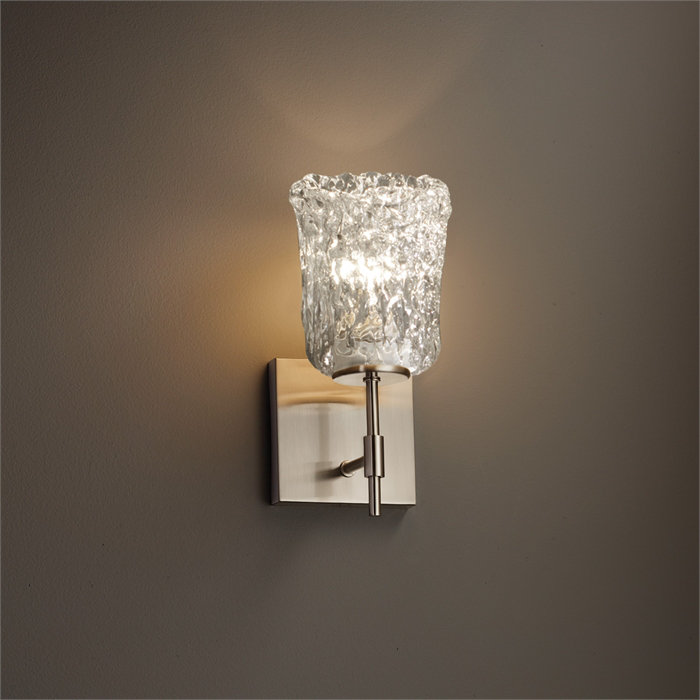Leroux LED Armed Sconce, Brushed Nickel, Amber