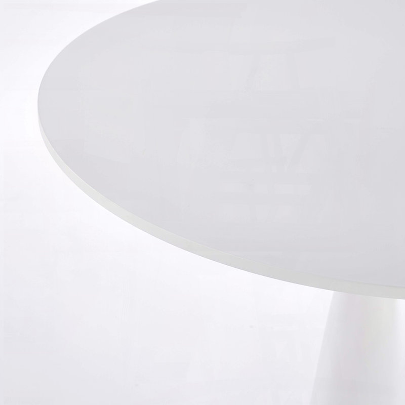 Guéridon Mid-Century moderne avec plateau en panneau de fibres à densité moyenne blanc (31,5 po)