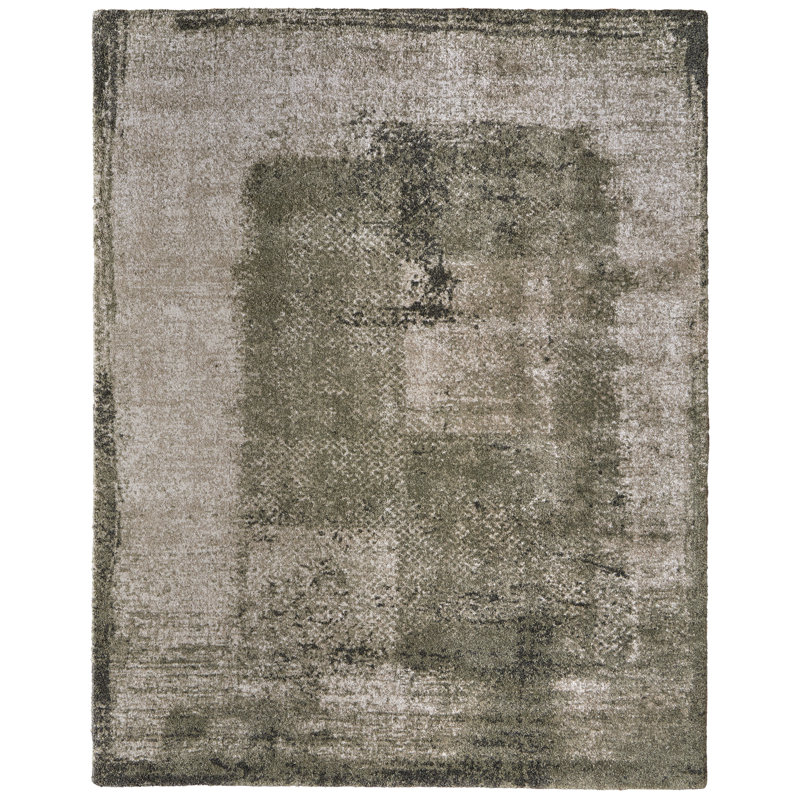 Templas Modern Abstract, Green/Tan, Rectangle 6'7" x 9'6"