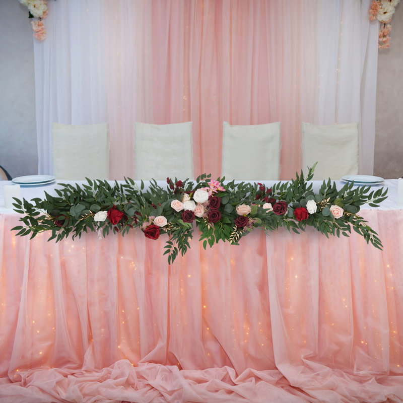 108A Guirlande de fleurs artificielles, guirlande de fleurs artificielles pour la décoration de mariage, guirlande de mariage