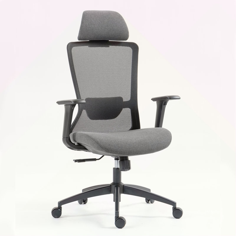 Chaise de bureau en filet à haut dossier, Noir, Noir