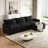 Corduroy Fabric 3-Seater Comfy Cloud Couch With Movable Footrest For Living Room,Oversized Deep Seat L Shaped Couch Set, Upholstered Large Size Deep Seat L Shaped Sofa With 3 Cushions-353395972