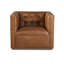 Laslow Leather Swivel Tufted Armchair-1229429931