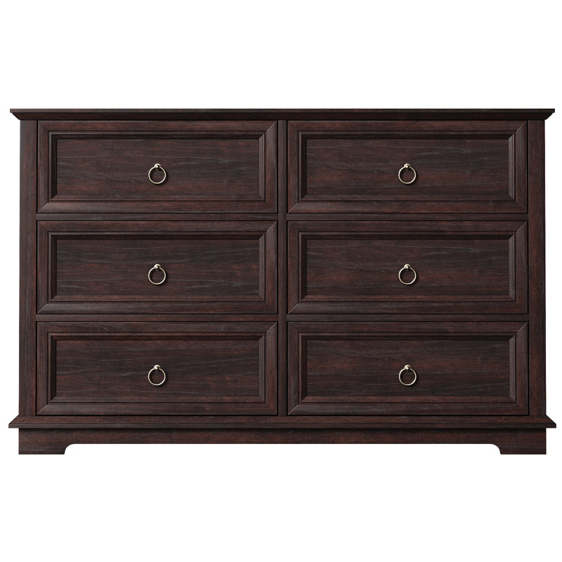 Brianda 47" W Buffets Cabinet w/6 Drawers, Rustic Wood Sideboards Cabinets for Kitchen,Living Room, Espresso