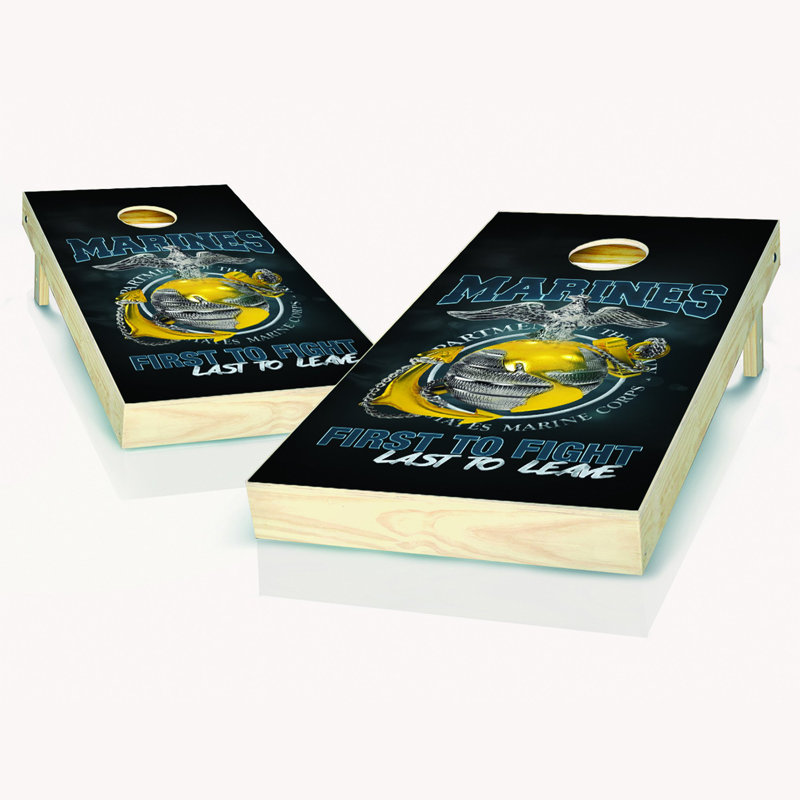 2' X 4' USMC First To Fight Cornhole Set With Carry Case