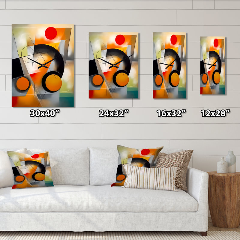 Jalanna - Abstract Modern Wall Clock, H 32 po x l 24 po x P 1 po