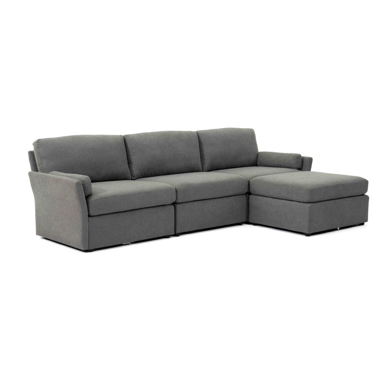 Grimsby 4 - Piece Upholstered Sectional, Gray 100% Polyester