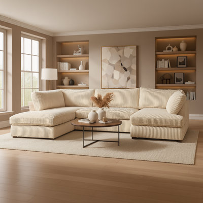 5 Seater Corduroy Corner Sofa 