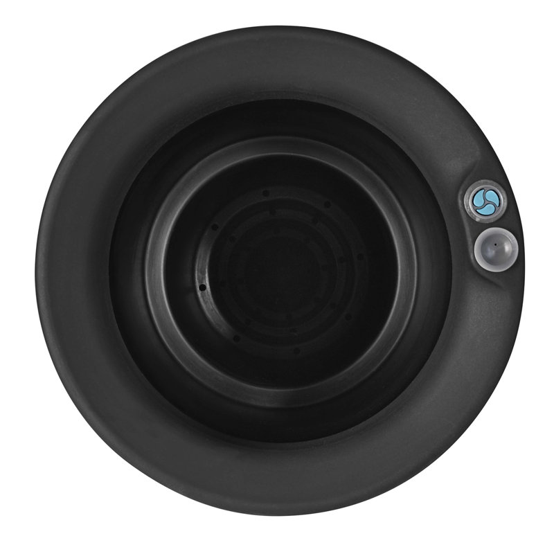 Caviar Black Tall Self-Watering Round Planter