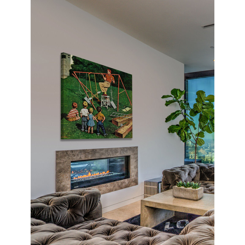 Swing Set by Amos Sewell - Wrapped Canvas Painting, 81cm H x 81cm W