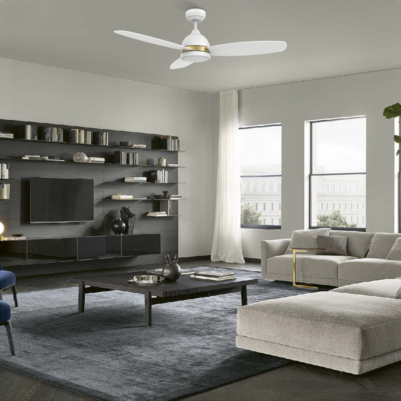 Ventilateur de plafond intelligent 48 po avec télécommande Fremont, ensemble d'éclairage inclus, fonctionne avec l'assistant Google et Amazon Alexa, raccourci Siri.