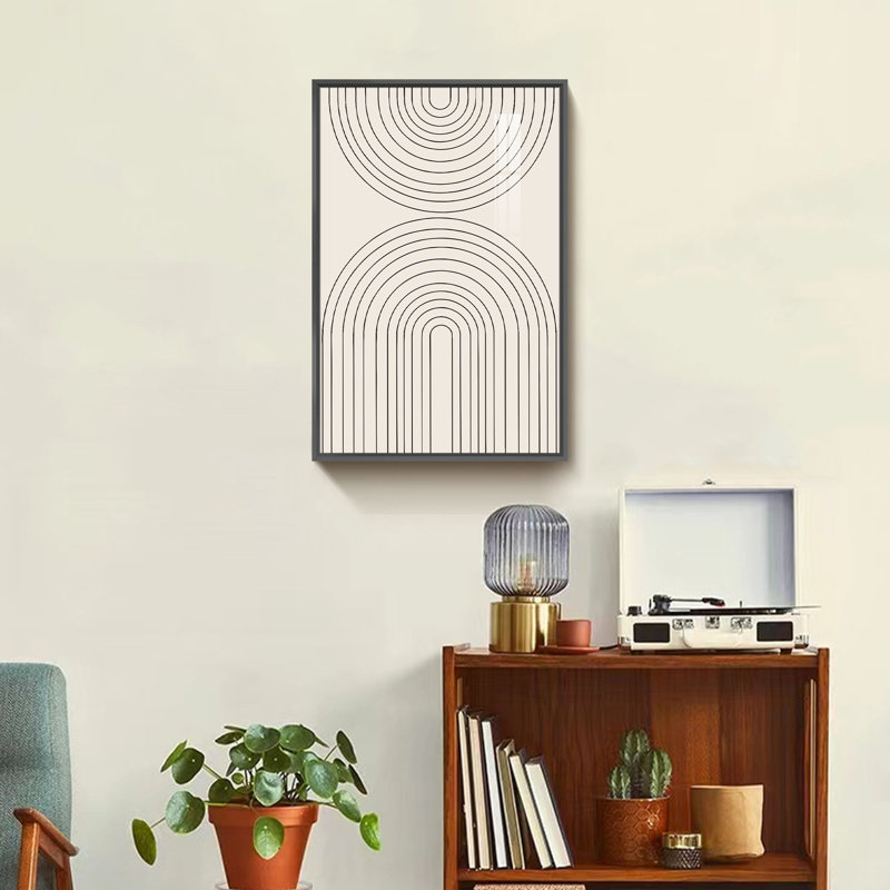 Boho - Picture Frame Print on Canvas, 12" W x 16" H, Black