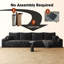 Canapé modulaire 140 po Cloud, canapé modulaire moderne avec assise profonde, canapé rembourré pour la chambre à coucher du salon, aucun assemblage requis, noir (tissu en velours côtelé moelleux)-1973413158-1973413159-1973413177