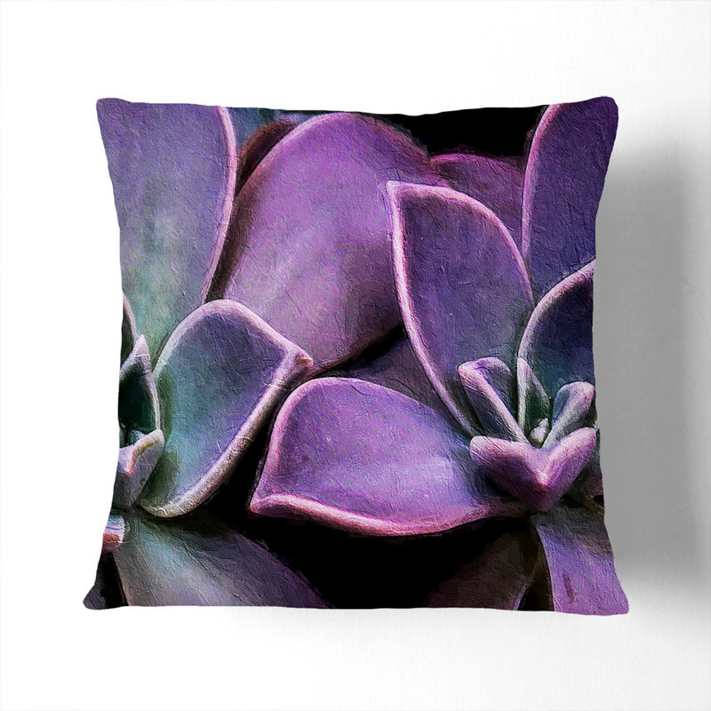 Floral Square Cushion, Stone, 40cm H x 40cm W x 15cm D