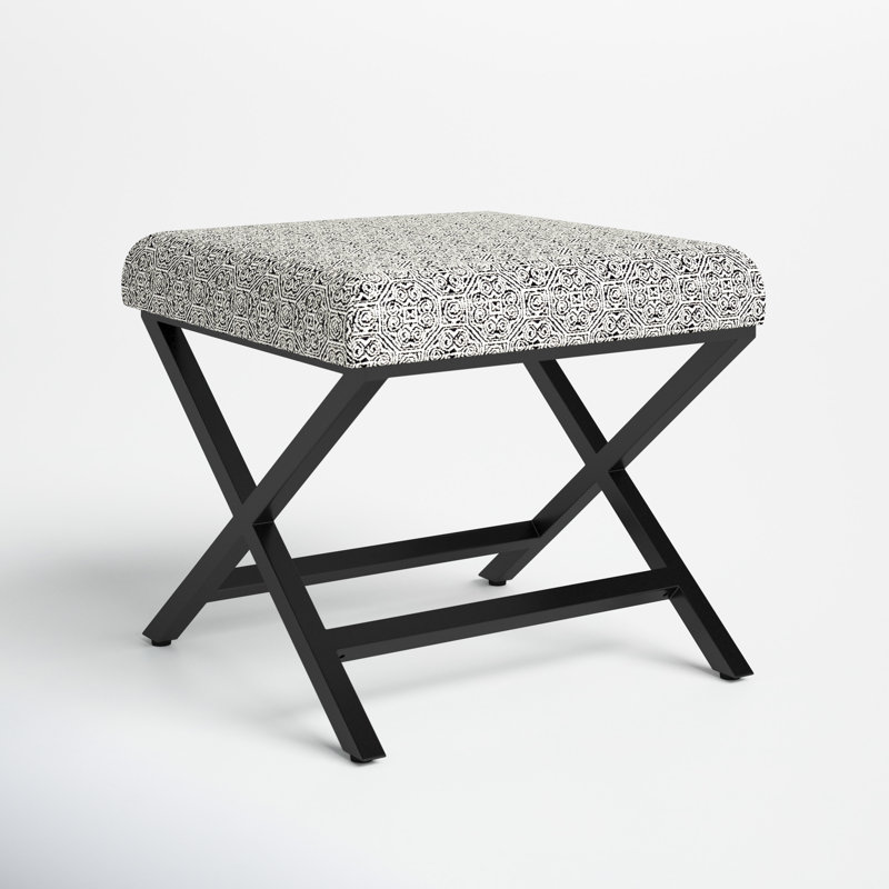 Priscilla Upholstered Ottoman, Black