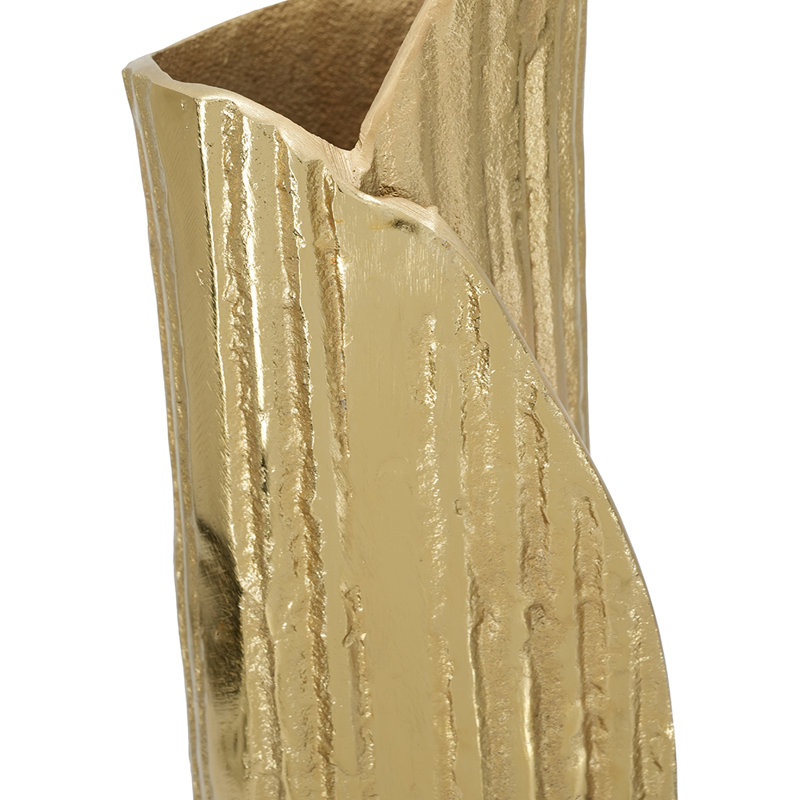 13" Wood Grain Aluminum Table Vase