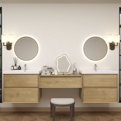 Meuble-lavabo mural Aliki avec évier en acrylique renforcé