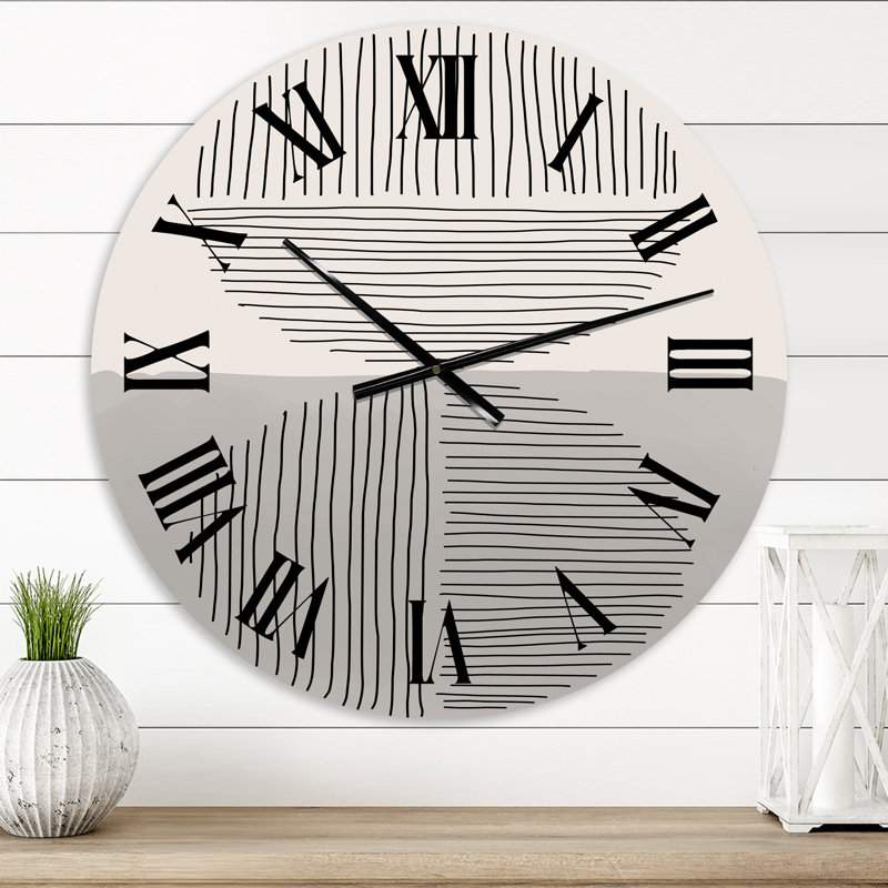 Minimal Geometric Lines and Circle VI - Modern wall clock, Small