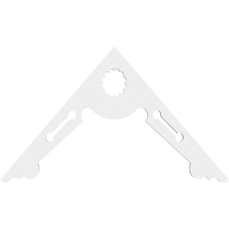 Cena Signature Urethane Gable Pediment, Primed Tan, 21"H x 36"W, 14/12