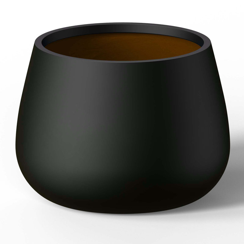 Petit pot à fleurs / pot rond en béton avec trous de drainage, H 13,78 po x l 18,11 po x P 18,11 po